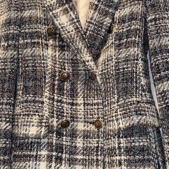 Zara Tweed Plaid Peacoat - Picture 7 of 8